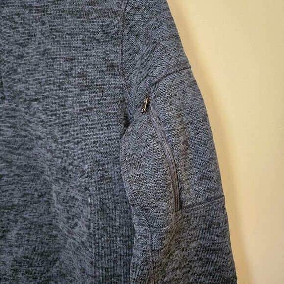 Land's End Jacket Quarter Zip Pullover Sweatshirt Navy Blue Embroidered Casual - Picture 6 of 10